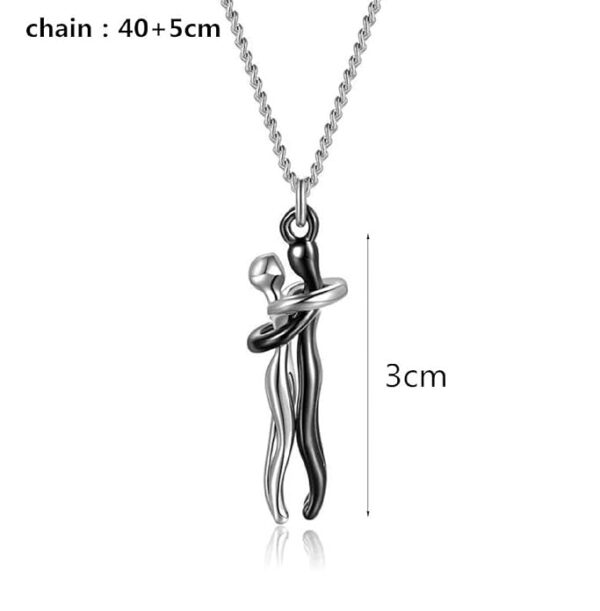 JollyBilly Couple Hug Pendant With Chain Affectionate Snuggle Hugging Necklace Gift for Women & Girls Men & Boys (In Silver Or Alloy) - Image 5